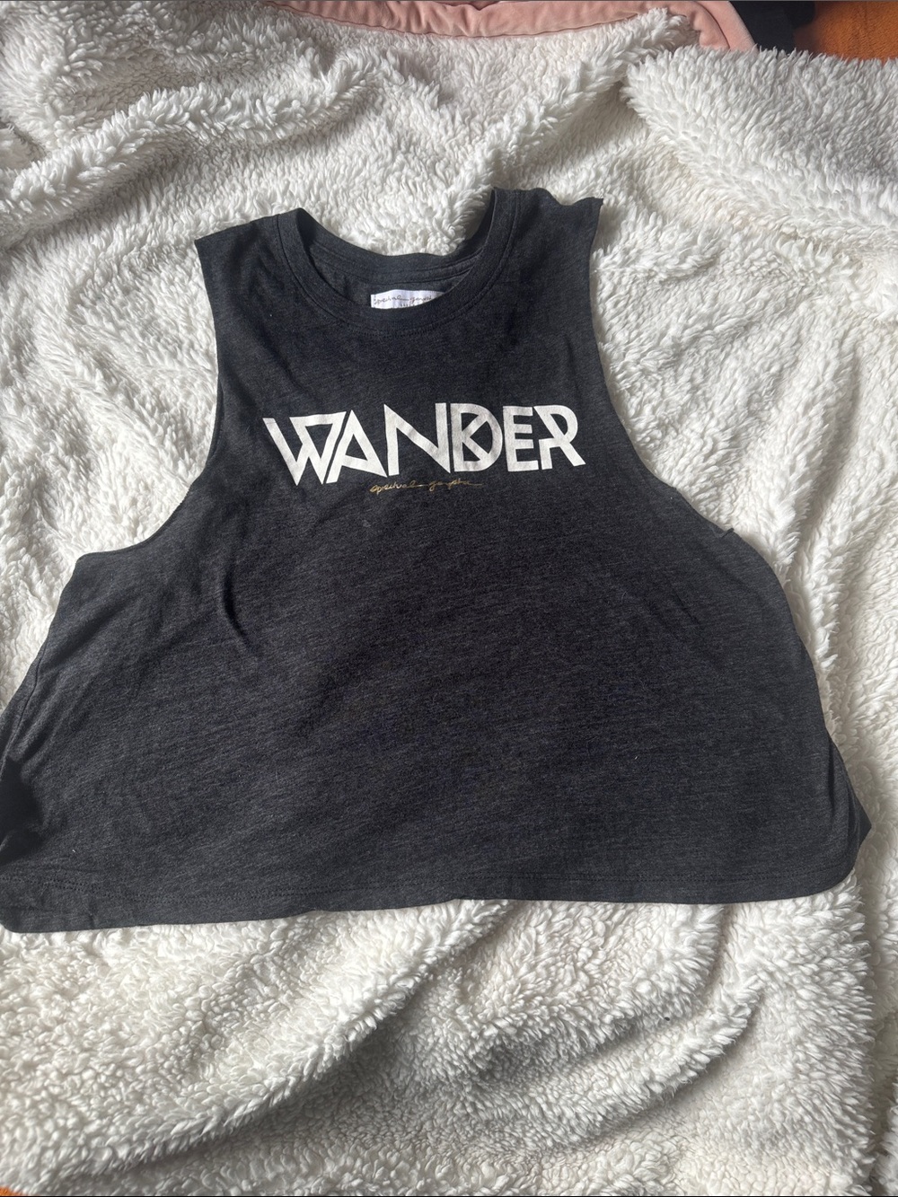 Spiritual Gangster || “Wander” Muscle Tank (L) - Charcoal, White, and Gold - Picture 5 of 12